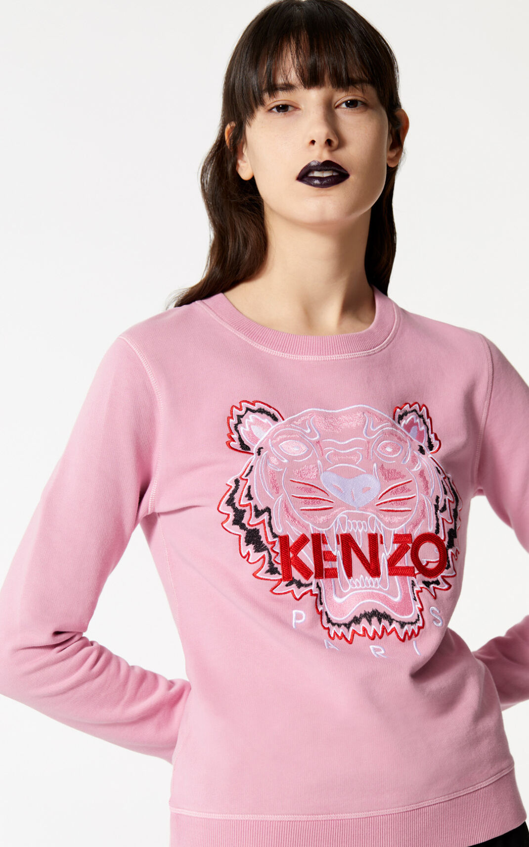 Sweat Kenzo Bleached Tiger Femme Rose | UROH-30721